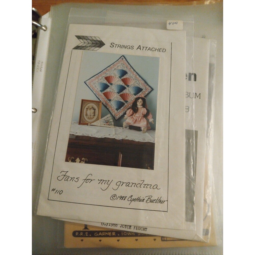 Strings Attached Fans for my Grandma 1998 Cynthia Buethner Vintage Pattern
